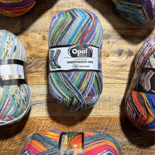 Opal Hundertwasser 4ply Sock Yarn - Blue Blues 100g