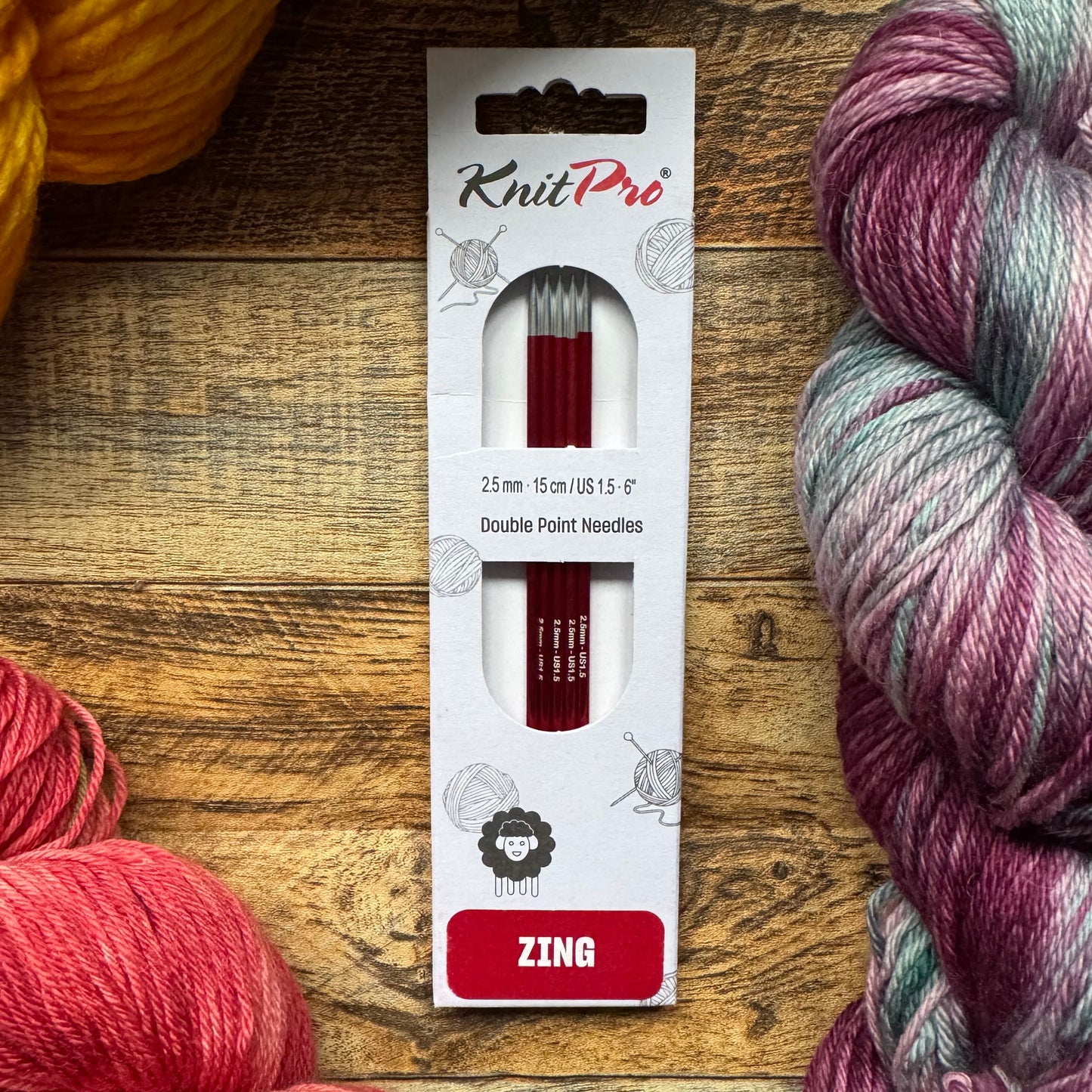 KnitPro Double Pointed Needles - Zing 15cm
