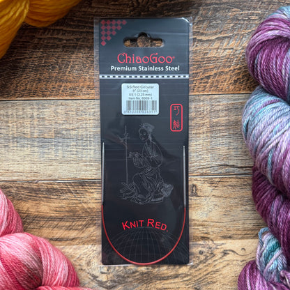 ChiaoGoo Red Fixed Circular Knitting Needles - 9" (23cm)