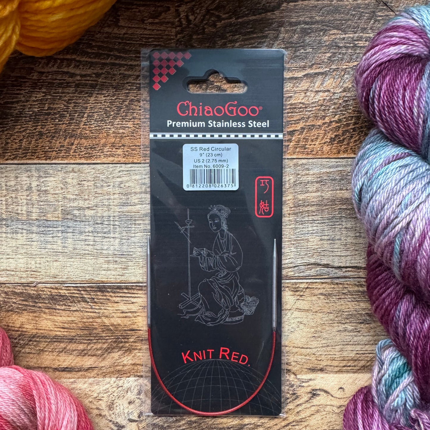 ChiaoGoo Red Fixed Circular Knitting Needles - 9" (23cm)