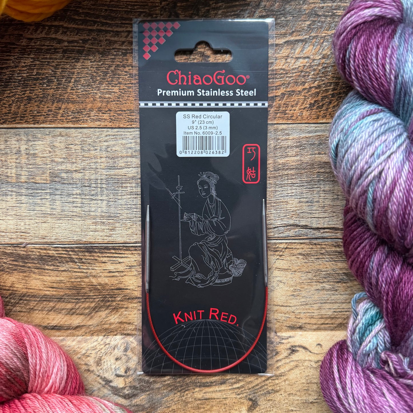 ChiaoGoo Red Fixed Circular Knitting Needles - 9" (23cm)