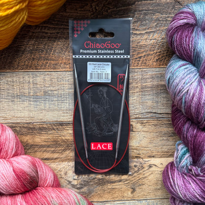 ChiaoGoo Red Lace Fixed Circular Knitting Needles - 24" (60cm)
