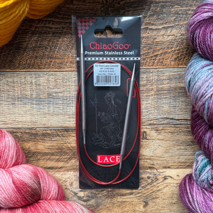 ChiaoGoo Red Lace Fixed Circular Knitting Needles - 40" (100cm)