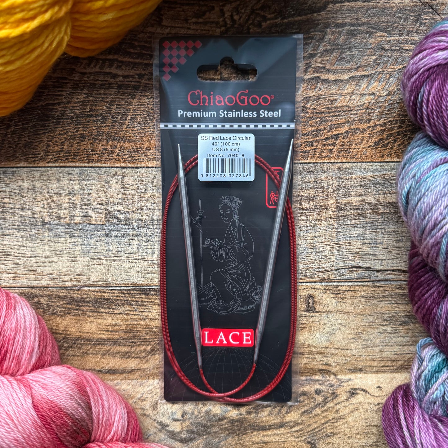 ChiaoGoo Red Lace Fixed Circular Knitting Needles - 40" (100cm)