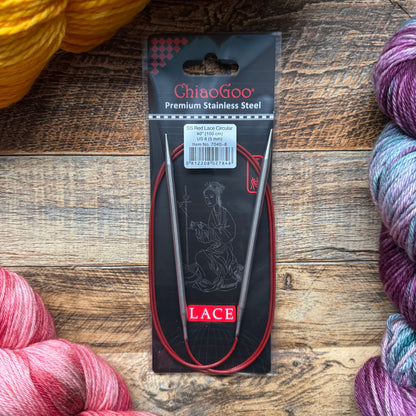 ChiaoGoo Red Lace Fixed Circular Knitting Needles - 40" (100cm)