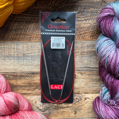 ChiaoGoo Red Lace Fixed Circular Knitting Needles - 40" (100cm)