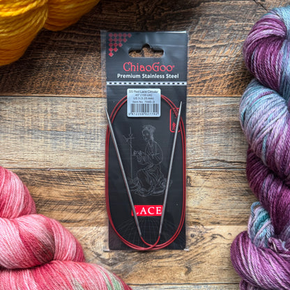 ChiaoGoo Red Lace Fixed Circular Knitting Needles - 40" (100cm)