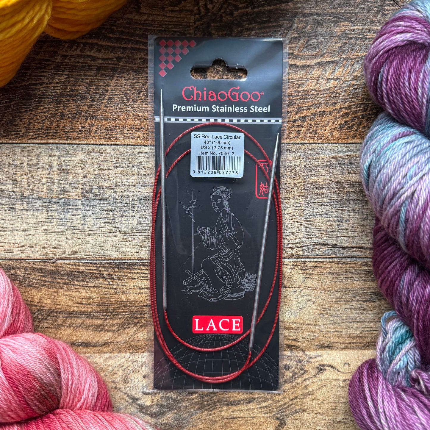 ChiaoGoo Red Lace Fixed Circular Knitting Needles - 40" (100cm)