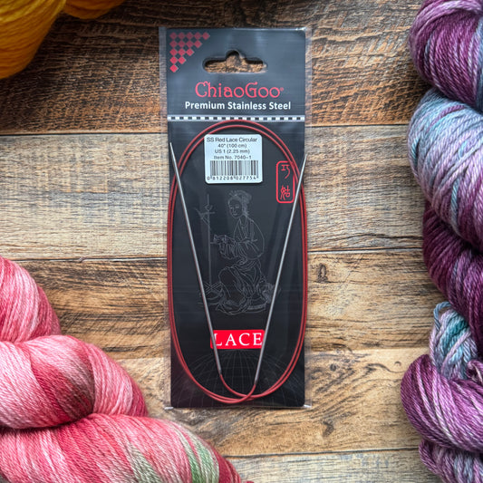 ChiaoGoo Red Lace Fixed Circular Knitting Needles - 40" (100cm)