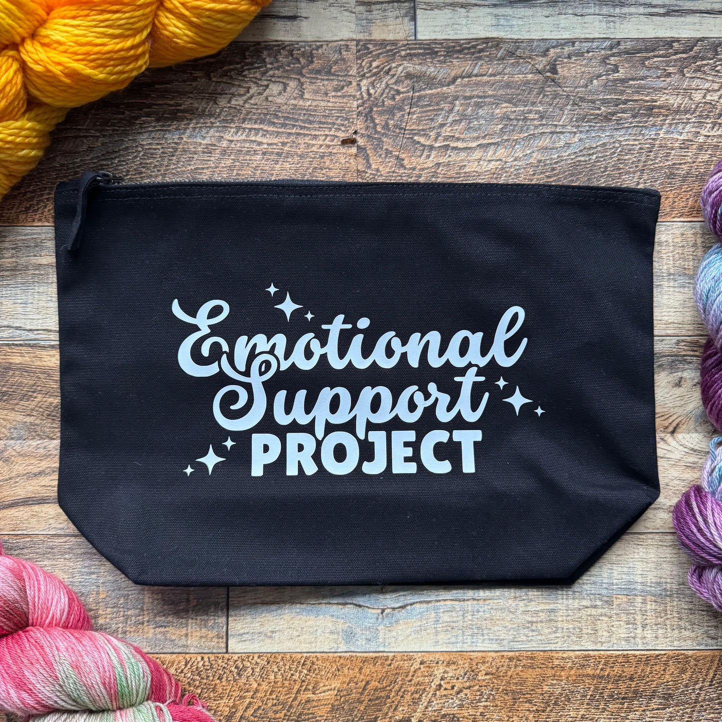 Emotional Support Project Pouch - Black/White