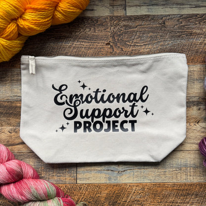 Emotional Support Project Pouch - Natural/Black