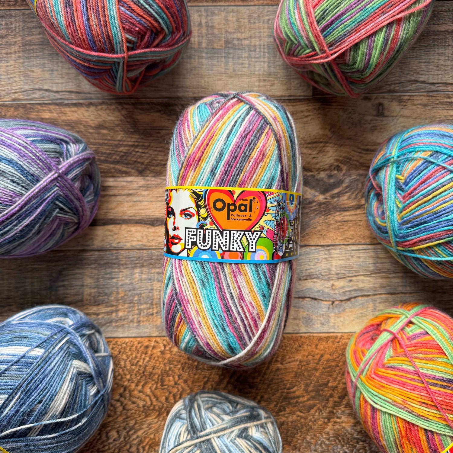 Opal Funky 4ply Sock Yarn - Bouncing Sandals 100g