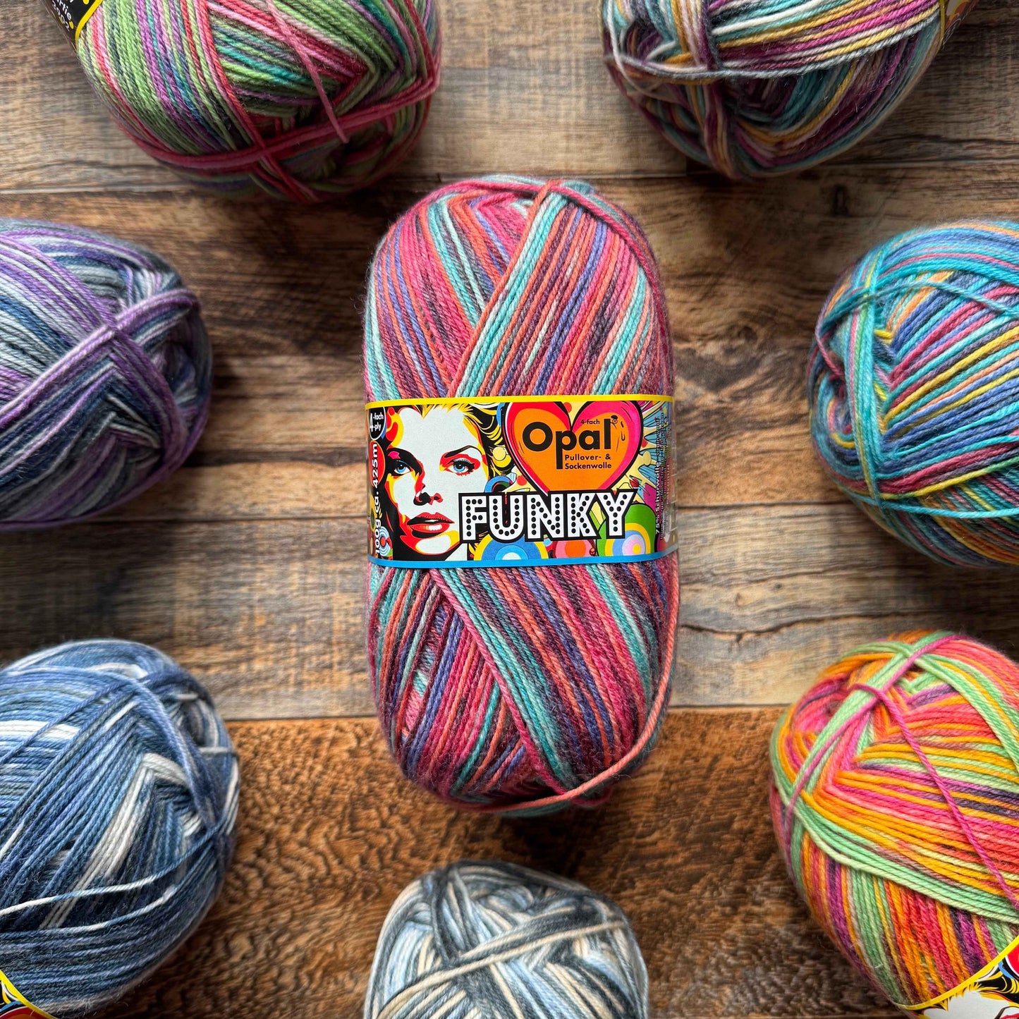 Opal Funky 4ply Sock Yarn - Favourite Sneakers 100g
