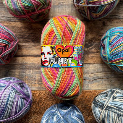 Opal Funky 4ply Sock Yarn - Wet Diving Fins 100g
