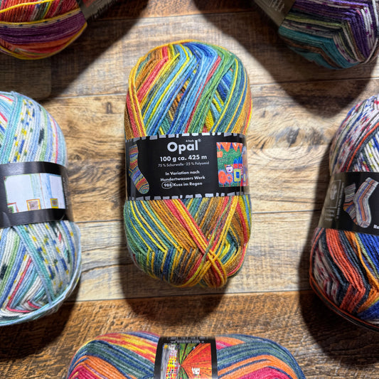 Opal Hundertwasser 4ply Sock Yarn - Kiss in the Rain 100g