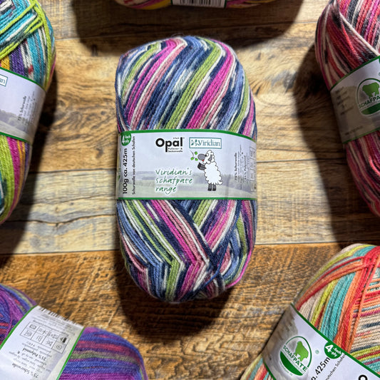 Opal Viridian Schafpate 4ply Sock Yarn - Sunny 100g
