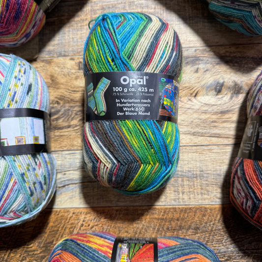 Opal Hundertwasser 4ply Sock Yarn - The Blue Moon 100g