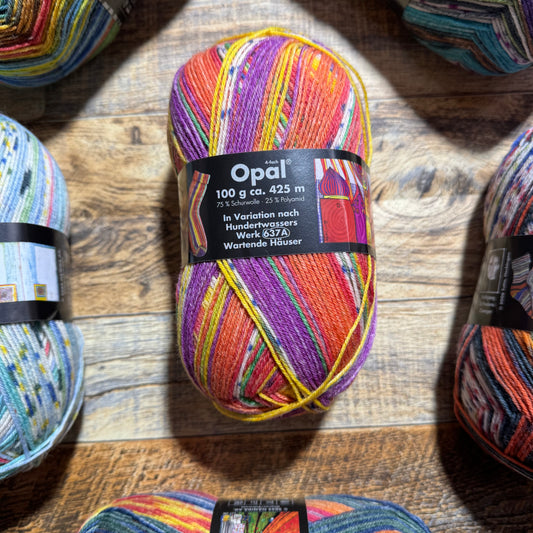 Opal Hundertwasser 4ply Sock Yarn - Waiting Houses 100g